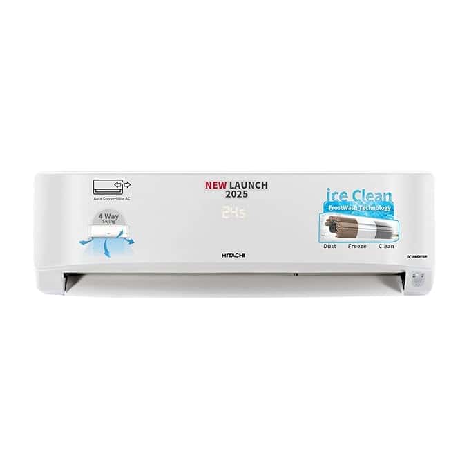 Hitachi 1.5 Ton Class 5 Star, 4-Way Swing, ice Clean, Xpandable+, Inverter Split AC (100% Copper, Dust Filter,5400STXL RAS.G518PCCIBT