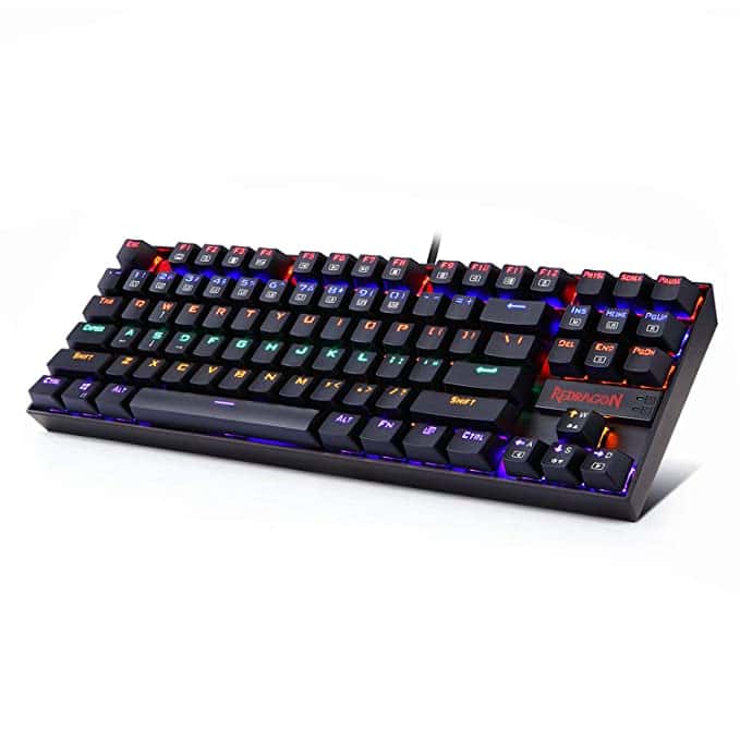 Redragon Kumara K552 Rainbow LED Backlit TKL Ten Key-Less Mechanical Wired Gaming Keyboard