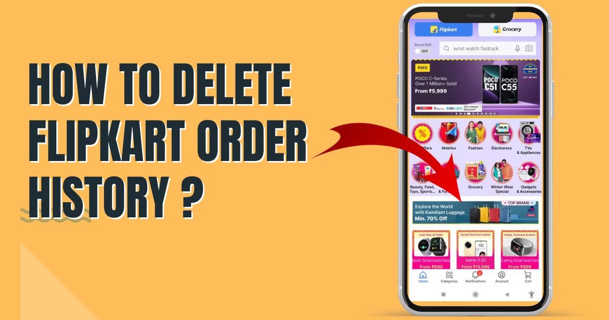 How to delete flipkart order history